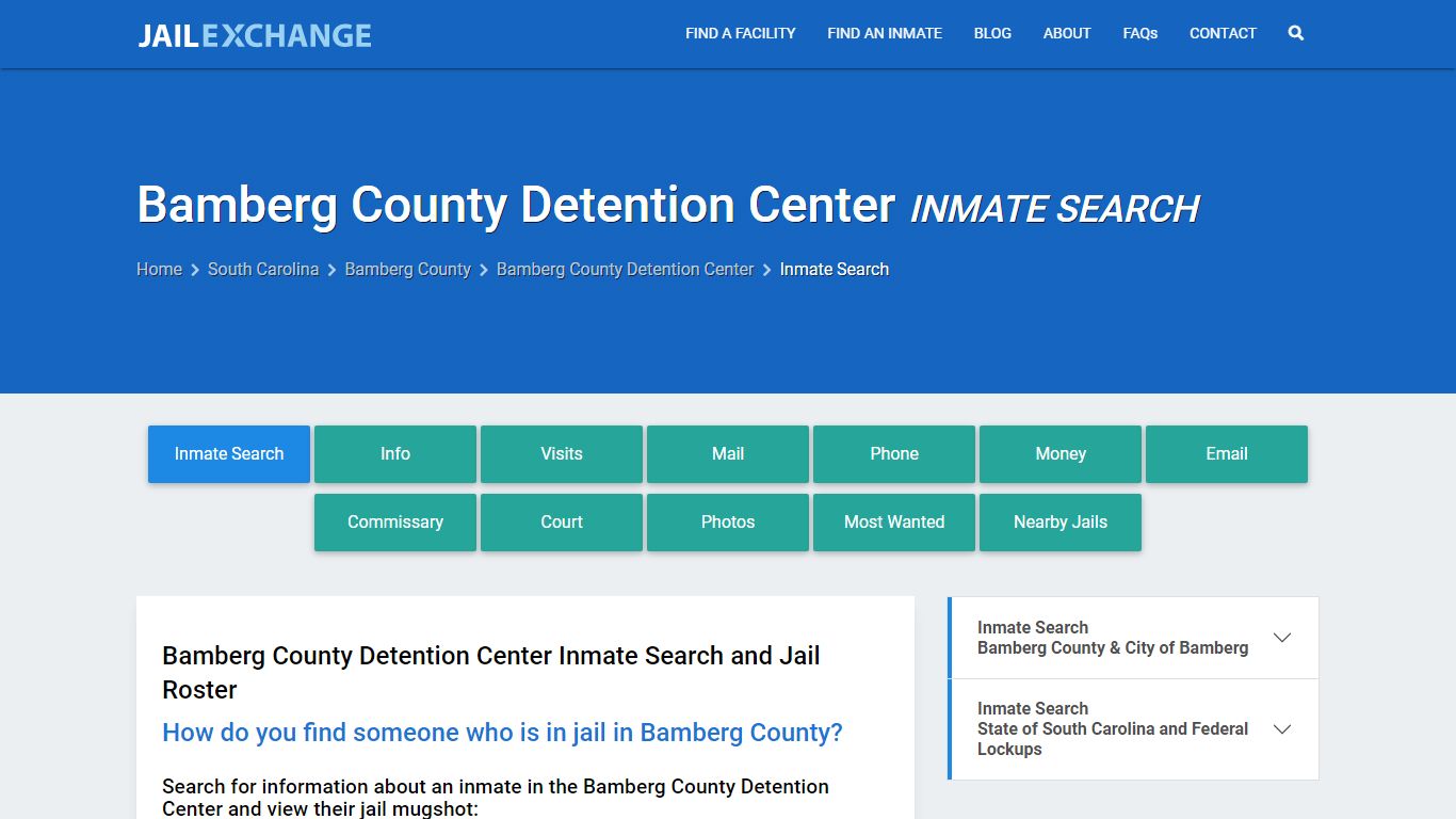 Bamberg County Detention Center Inmate Search - Jail Exchange