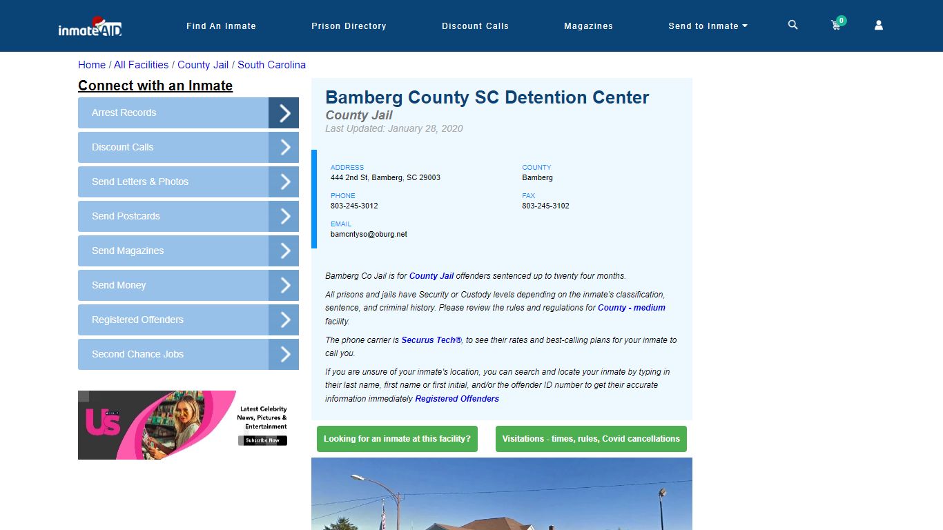 Bamberg County SC Detention Center - Inmate Locator - Bamberg, SC